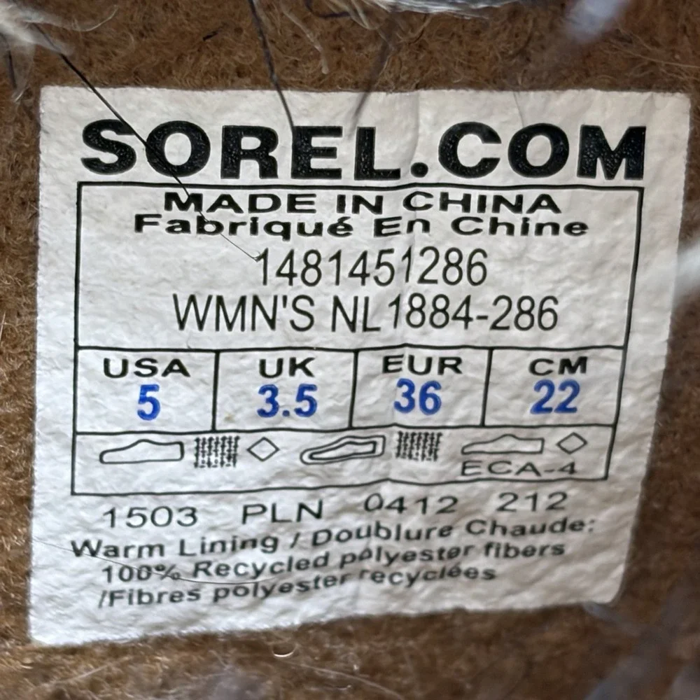 Sorel Womens 5 Boots Cozy Joan Tall Felt Faux Fur Tan Warm Pull On NL1884-286